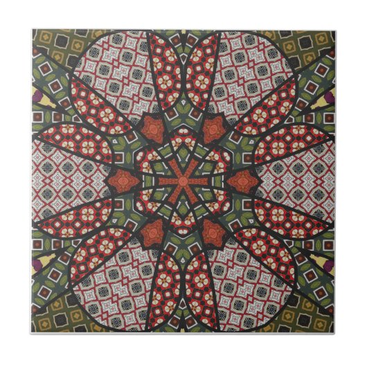 Moderne Mandala Keramische Tegel Tegeltje (Voorkant)