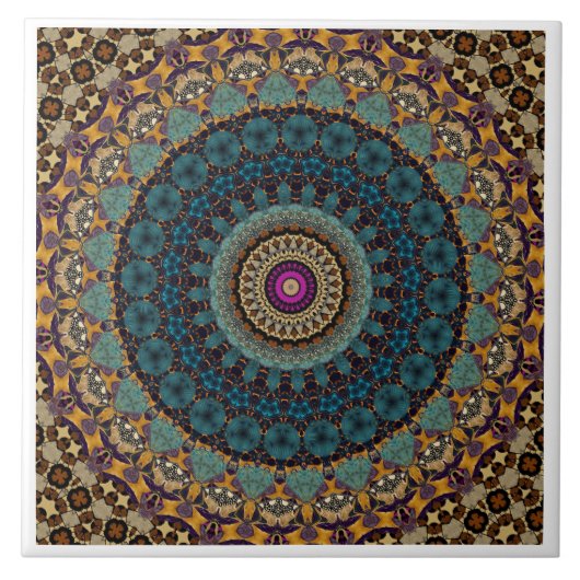Moderne Mandala Keramische Tegel Tegeltje (Voorkant)
