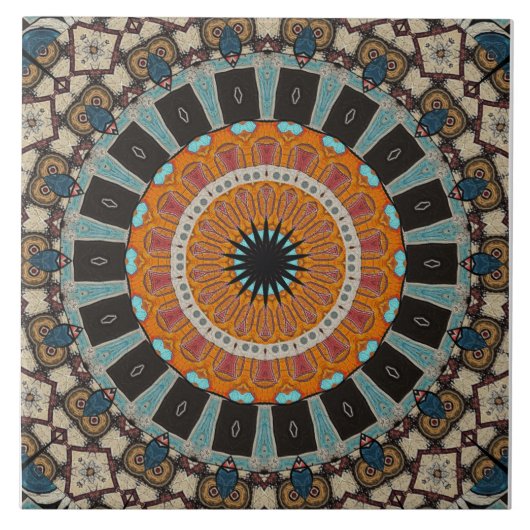 Moderne Mandala Keramische Tegel Tegeltje (Voorkant)