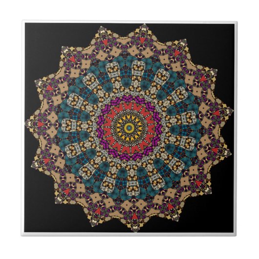 Moderne Mandala Keramische Tegel Tegeltje (Voorkant)