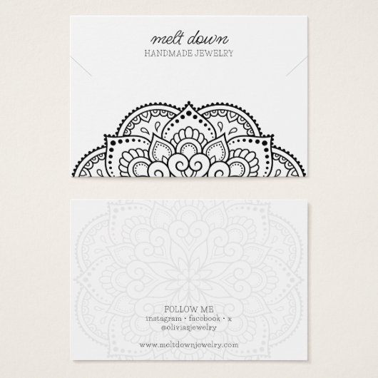 Moderne Mandala Kettingen armband display Kaart (Voorkant /achterkant)