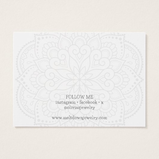 Moderne Mandala Kettingen armband display Kaart (Achterkant)