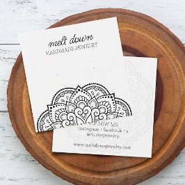 Moderne Mandala Oorbel Sieraden Displaykaart Vierkante Visitekaartjes