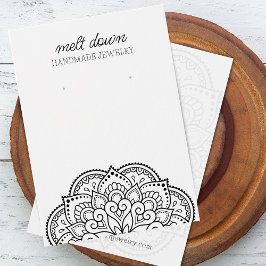 Moderne Mandala Oorbellen Sieraden Displaykaart Visitekaartje