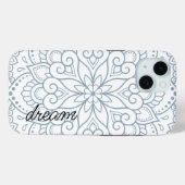 Moderne Mandala Stofblauw Schrift Case-Mate iPhone Case (Achterkant (horizontaal))