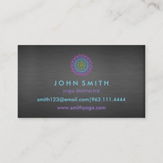 Moderne Mandala Yoga Instructeur Bedrijf Visitekaartje (Achterkant)