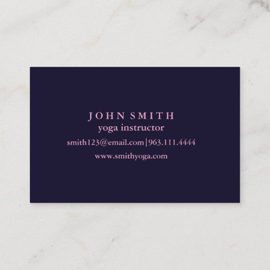 Moderne Mandala Yoga Instructeur Visitekaartje (Achterkant)