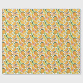 Moderne Mango Fruit Patroon Wrapping Paper Roll Cadeaupapier (Vlak)