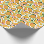 Moderne Mango Fruit Patroon Wrapping Paper Roll Cadeaupapier (Hoek)