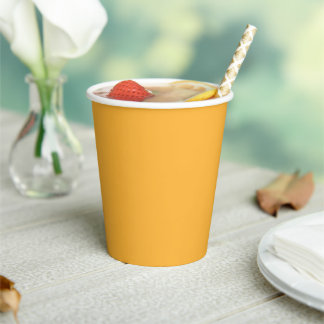 Moderne Mango Gele Effenkleurige Kleur Papieren Bekers