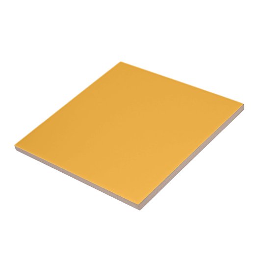 Moderne Mango Gele Effenkleurige Kleur Tegeltje (Zijkant)