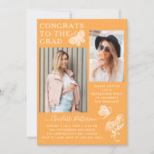 Moderne Mango vlinder foto afstudeerfeest Kaart (Voorkant)