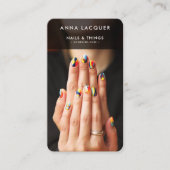 Moderne Manicure Nail Artist Nail Salon Pink Visitekaartje (Voorkant)