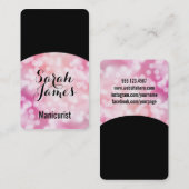 moderne manicurist nagellak kunstenaar roze manicu visitekaartje (Voorkant / Achterkant)