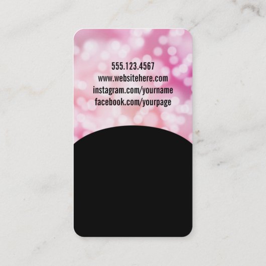 moderne manicurist nagellak kunstenaar roze manicu visitekaartje (Achterkant)