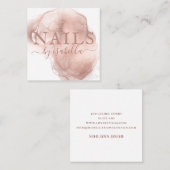 Moderne Manicurist Nail Salon Roos Gold Vierkante Visitekaartje (Voorkant / Achterkant)