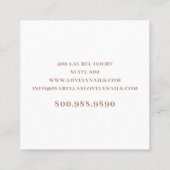 Moderne Manicurist Nail Salon Roos Gold Vierkante Visitekaartje (Achterkant)