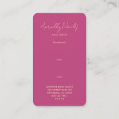 Moderne Manicurist Nail Tech Afspraak Roze Goud Visitekaartje (Achterkant)