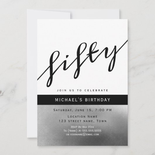 Moderne mannelijke 50e verjaardag kaart (Voorkant)