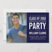 Moderne Mannelijke Afstudeerder Graduation Party Kaart (Voorkant)