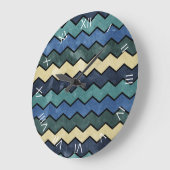 Moderne Mannelijke Blauwe Chevrons Grote Klok (Hoek)