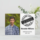 Moderne Mannelijke Foto Afstudeerder Graduation Pa Kaart (Staand voorkant)