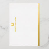 Moderne mannelijke monogram naam echte folie platt folie feestdagenkaart (Voorkant)