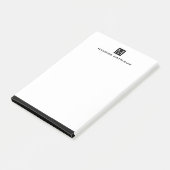 Moderne mannelijke monogram naam zwart vierkant post-it® notes (Schuin)