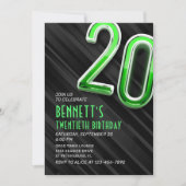 Moderne Mannen 20e verjaardagsuitnodiging Kaart (Voorkant)