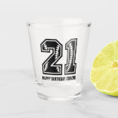Moderne Mannen 21e verjaardag Shot Glas (Voorkant)