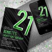 Moderne Mannen 21e verjaardagsuitnodiging Kaart