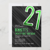 Moderne Mannen 21e verjaardagsuitnodiging Kaart (Voorkant)