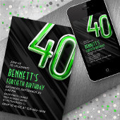 Moderne Mannen 40e verjaardagsuitnodiging Kaart
