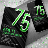 Moderne Mannen 75e verjaardagsuitnodiging Kaart