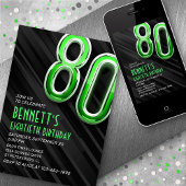 Moderne Mannen 80ste verjaardagsuitnodiging Kaart
