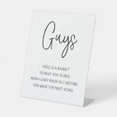 Moderne Mannen badkamer mand bruiloft Reclamebord Met Voetstuk (Voorkant)