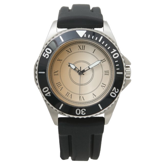 Moderne Mannen Crown Protector Zwart Rubber Horloge (Voorkant)