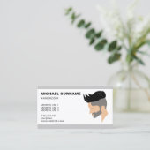 Moderne Mannen Hair Illustration Hairdresser Barbe Visitekaartje (Staand voorkant)