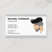 Moderne Mannen Hair Illustration Hairdresser Barbe Visitekaartje (Voorkant)
