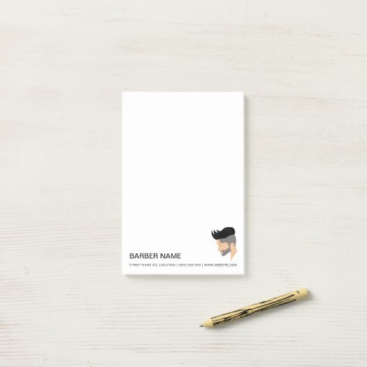 Moderne Mannen Hair Style Illustratie Custom Barbe Post-it® Notes (Op bureau)