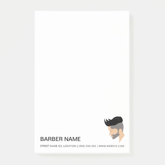 Moderne Mannen Hair Style Illustratie Custom Barbe Post-it® Notes (Voorkant)