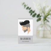 Moderne Mannen Hair Style Illustratie Gray Barber Visitekaartje (Staand voorkant)