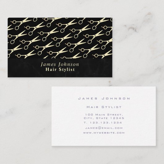 Moderne Mannen monochrome haarschaar Visitekaartje (Voorkant / Achterkant)