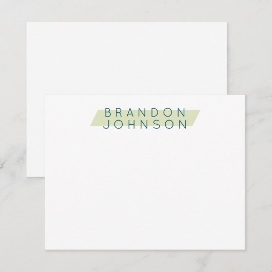 Moderne Mannen persoonlijke Notitiekaartje (Voorkant / Achterkant)