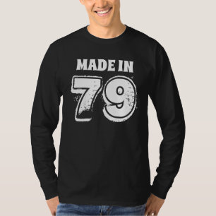 Moderne Mannen verjaardag Made in 79 Typografie T-shirt