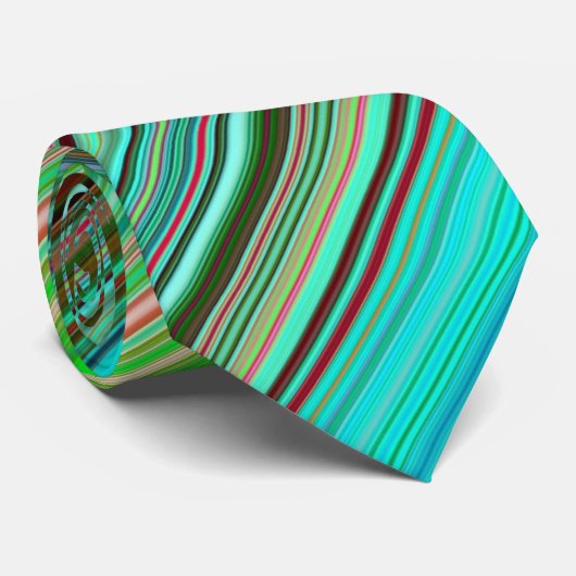 Moderne Mannen voor blauw en groen schuin strepen Stropdas (Opgerold)