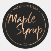 Moderne mannetjesstroop, koper, goud en zwart ronde sticker (Voorkant)