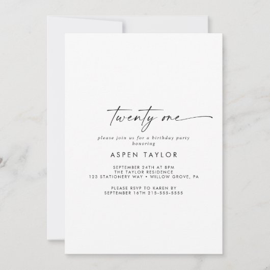 Moderne Manuscript 21st de Uitnodiging van de Part (Voorkant)