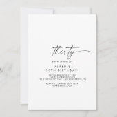 Moderne Manuscript 30th Birthday Partij Uitnodigin Kaart (Voorkant)