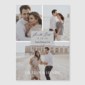 Moderne Manuscript 3 de Collage van de Foto sparen Magnetische Uitnodiging (Voorkant)